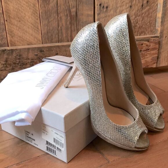 BRAND NEW JIMMY CHOO Luna champagne heels - Picture 3 of 13